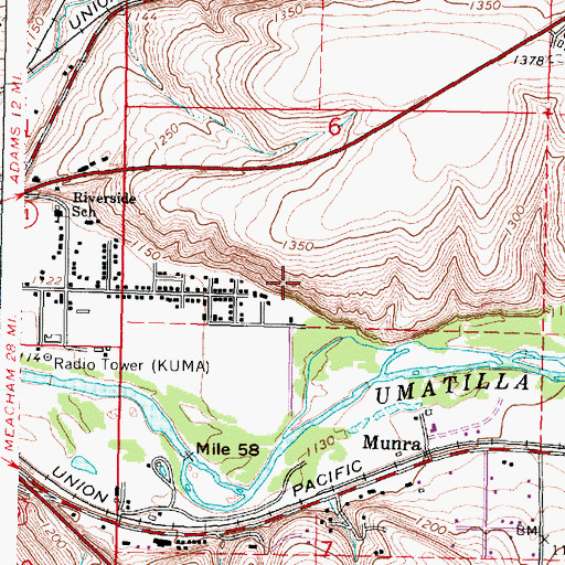 Topographic Map of Riverside Census Designated Place, OR