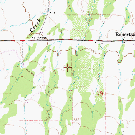 Topographic Map of Robertson Census Designated Place, WY