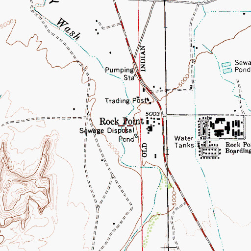 Topographic Map of Rock Point Census Designated Place, AZ