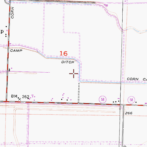 Topographic Map of Corn Camp Ditch, CA