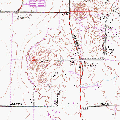 Topographic Map of Romoland Census Designated Place, CA