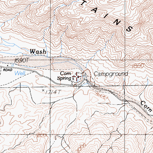 Topographic Map of Corn Spring, CA