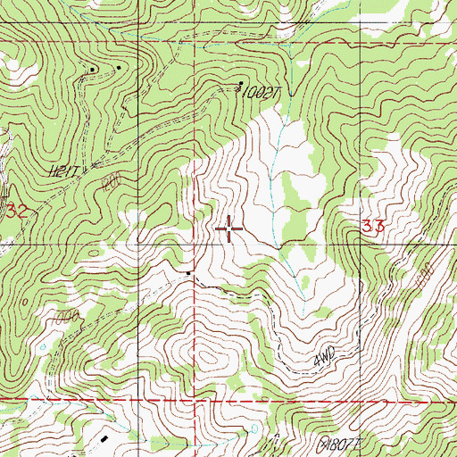 Topographic Map of Roseburg North Census Designated Place, OR