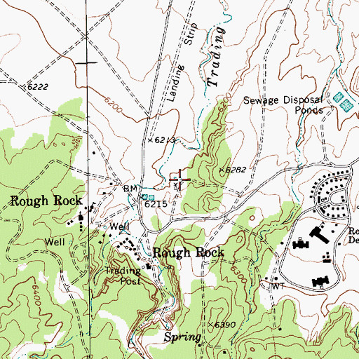 Topographic Map of Rough Rock Census Designated Place, AZ