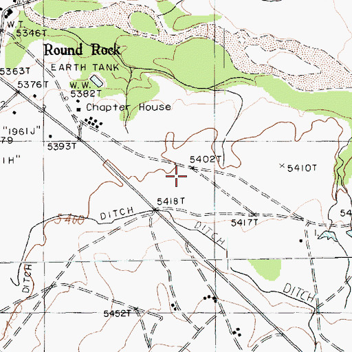 Topographic Map of Round Rock Census Designated Place, AZ