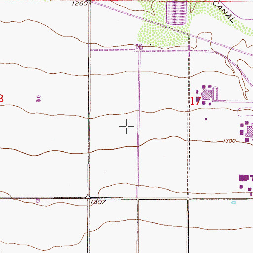 Topographic Map of Sacaton Census Designated Place, AZ
