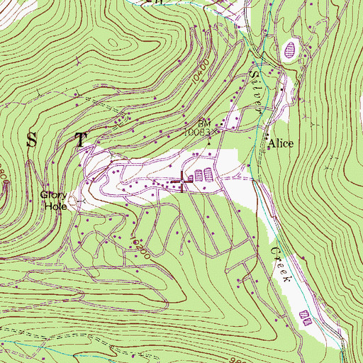 Topographic Map of Saint Mary's Census Designated Place, CO