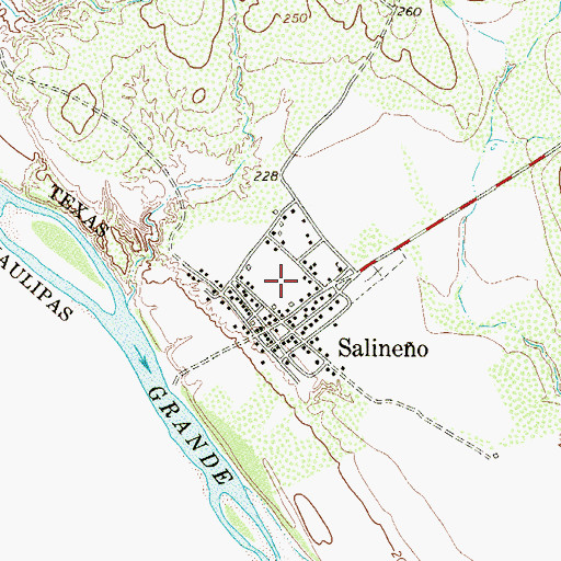 Topographic Map of Salineo Census Designated Place, TX