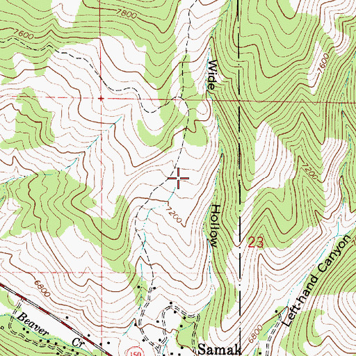 Topographic Map of Samak Census Designated Place, UT