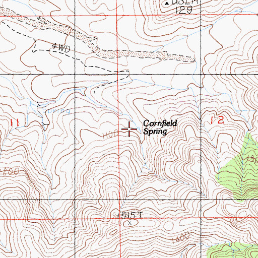 Topographic Map of Cornfield Spring, CA