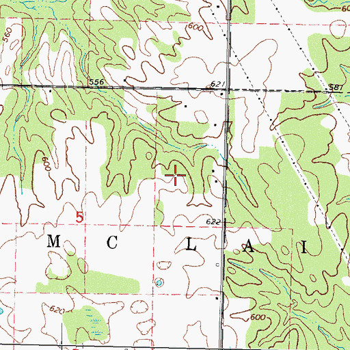 Topographic Map of Sand Hill Census Designated Place, OK