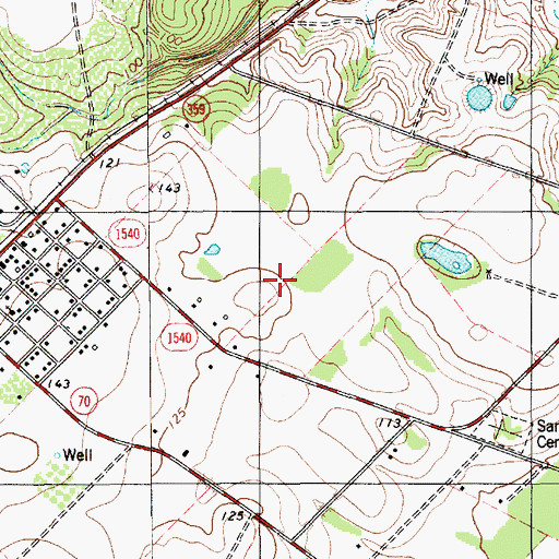 Topographic Map of Sandia Census Designated Place, TX