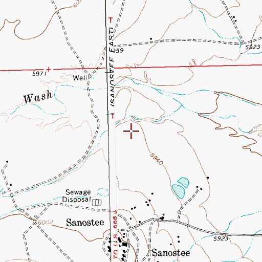 Topographic Map of Sanostee Census Designated Place, NM