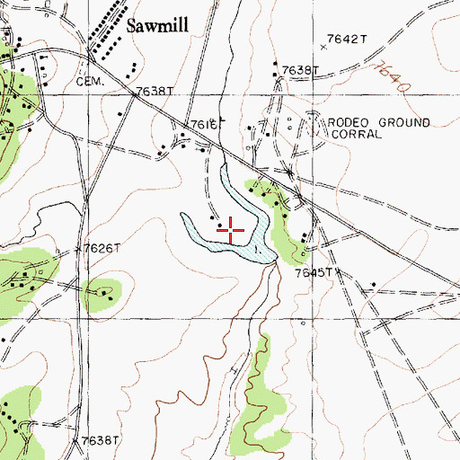 Topographic Map of Sawmill Census Designated Place, AZ