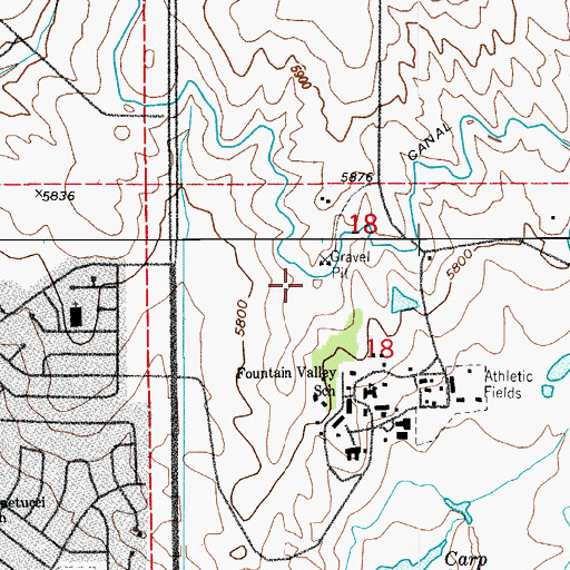 Topographic Map of Security-Widefield Census Designated Place, CO