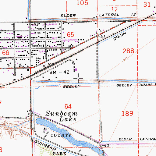 Topographic Map of Seeley Census Designated Place, CA