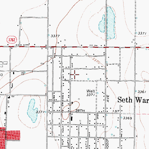 Topographic Map of Seth Ward Census Designated Place, TX