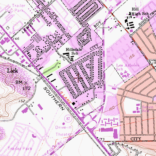 Topographic Map of Seven Trees Census Designated Place, CA