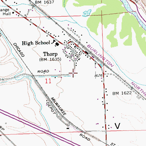 Topographic Map of Thorp Census Designated Place, WA