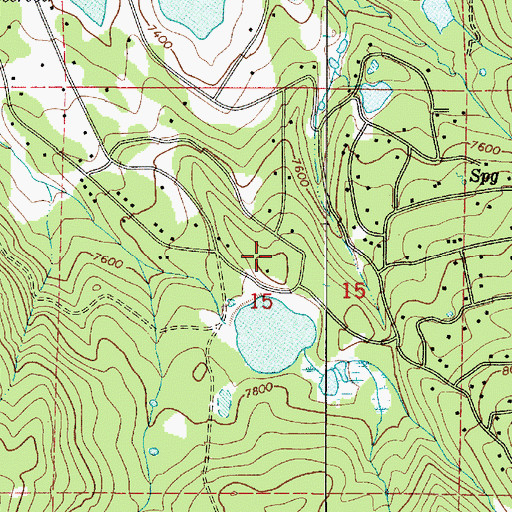 Topographic Map of Timber Lakes Census Designated Place, UT