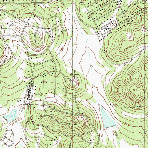 Topographic Map of Timberwood Park Census Designated Place, TX