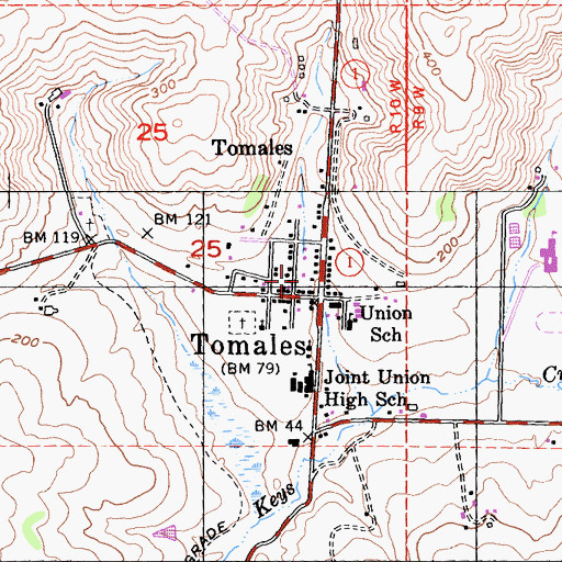 Topographic Map of Tomales Census Designated Place, CA