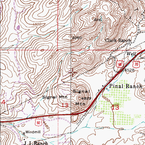 Topographic Map of Top-of-the-World Census Designated Place, AZ