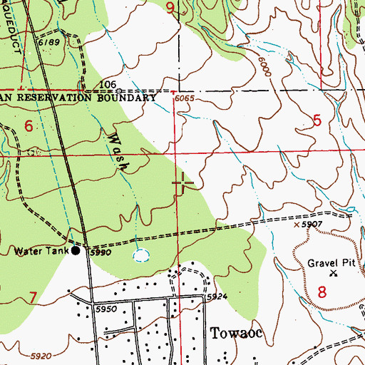 Topographic Map of Towaoc Census Designated Place, CO