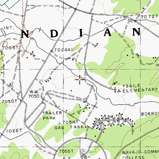 Topographic Map of Tsaile Census Designated Place, AZ