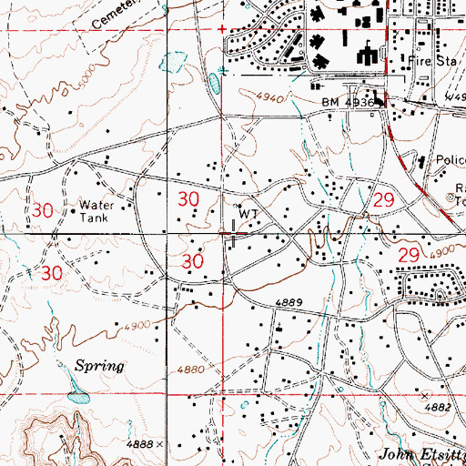 Topographic Map of Tuba City Census Designated Place, AZ