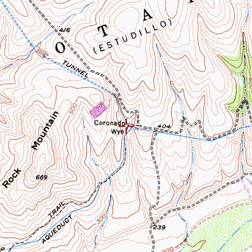 Topographic Map of Coronado Wye, CA