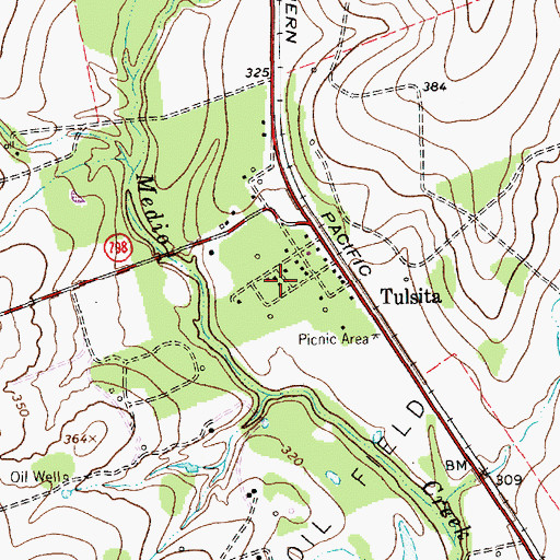 Topographic Map of Tulsita Census Designated Place, TX