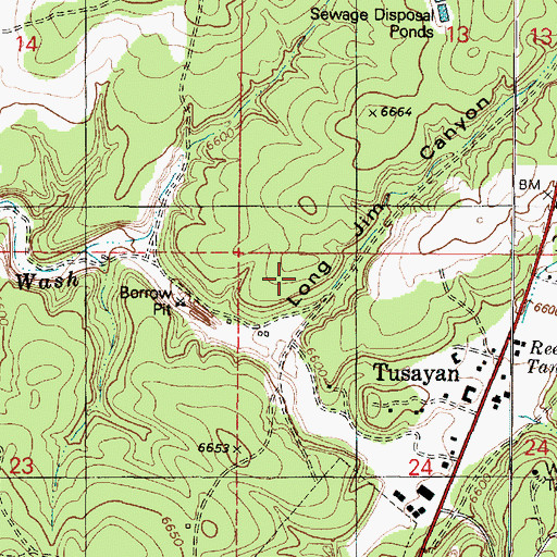 Topographic Map of Tusayan Census Designated Place (historical), AZ