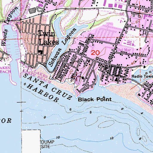 Topographic Map of Twin Lakes Census Designated Place, CA