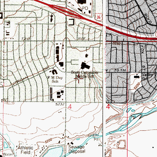 Topographic Map of Twin Lakes Census Designated Place, CO