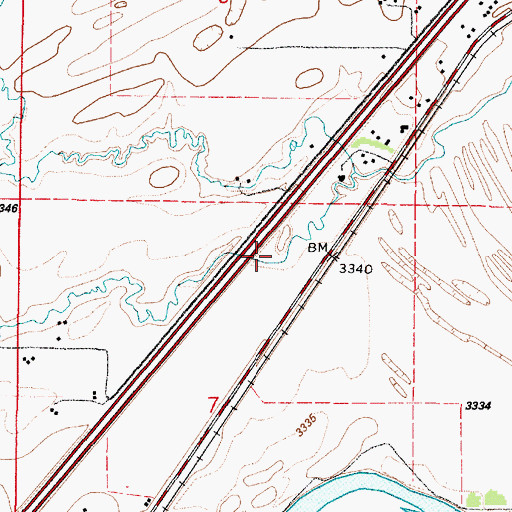 Topographic Map of Ulm Census Designated Place, MT