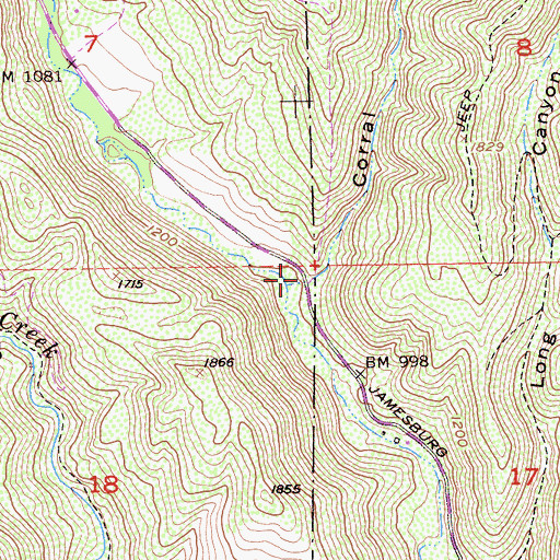 Topographic Map of Corral Canyon, CA