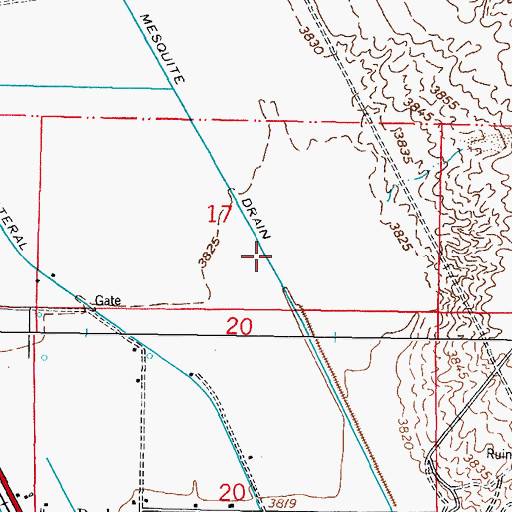 Topographic Map of Vado Census Designated Place, NM