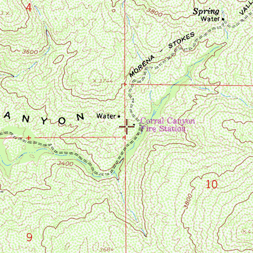 Topographic Map of Corral Canyon Fire Station, CA