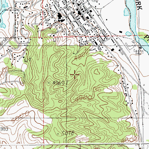 Topographic Map of City of Cascade, ID