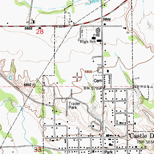 Topographic Map of City of Castle Dale, UT