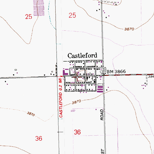 Topographic Map of City of Castleford, ID