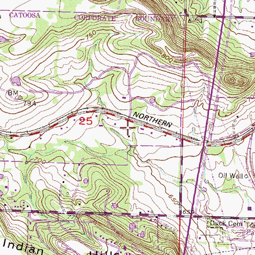 Topographic Map of City of Catoosa, OK