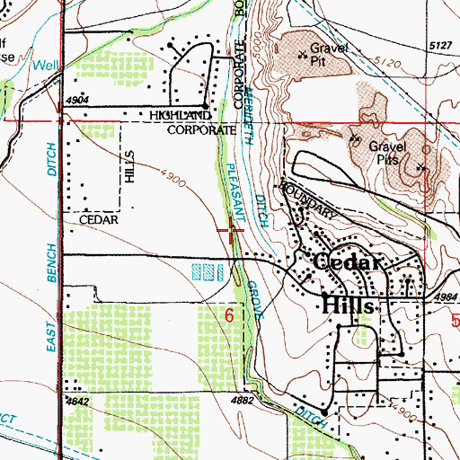 Topographic Map of City of Cedar Hills, UT