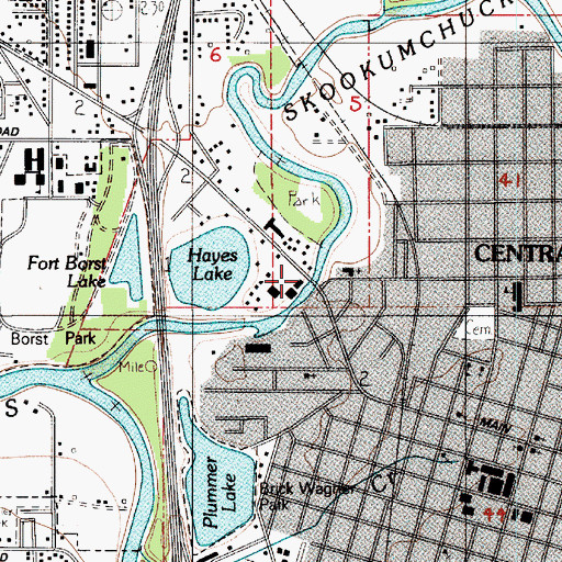 Topographic Map of City of Centralia, WA