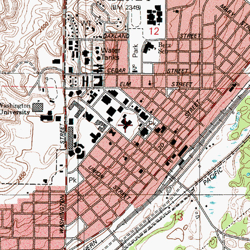 Topographic Map of City of Cheney, WA