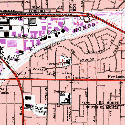 Topographic Map of Cortada Elementary School, CA