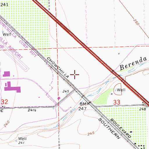 Topographic Map of City of Chowchilla, CA