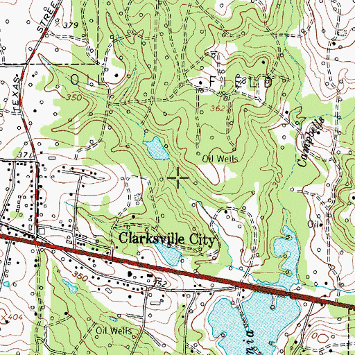 Topographic Map of City of Clarksville City, TX
