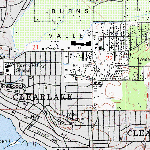 Topographic Map of City of Clearlake, CA